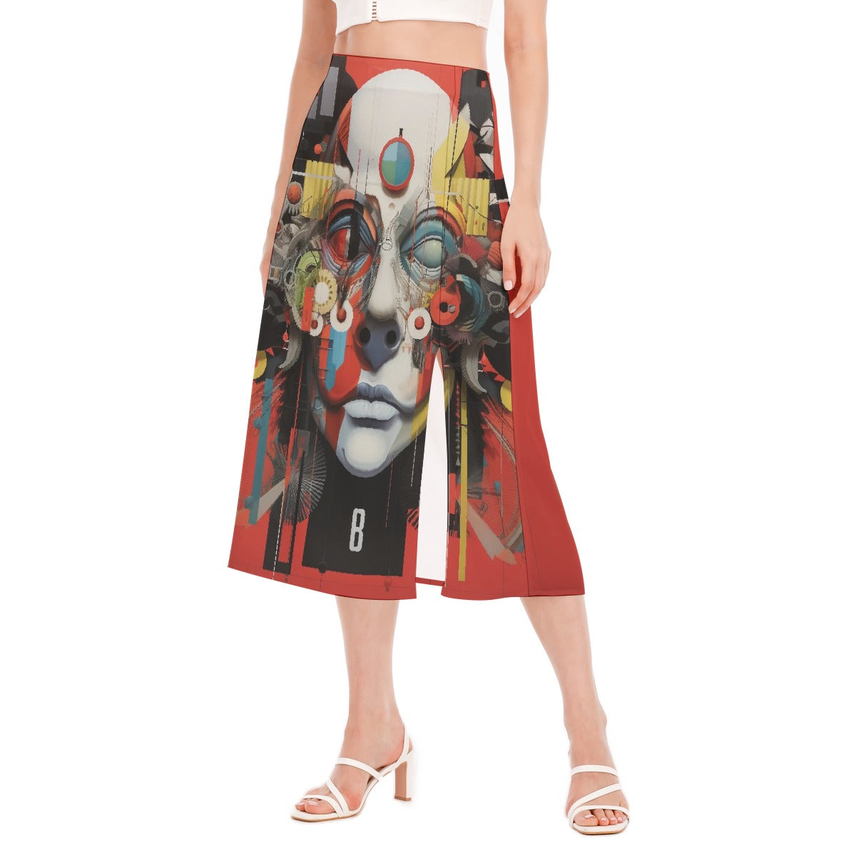 All-Over Print Women's High Slit Long Skirt