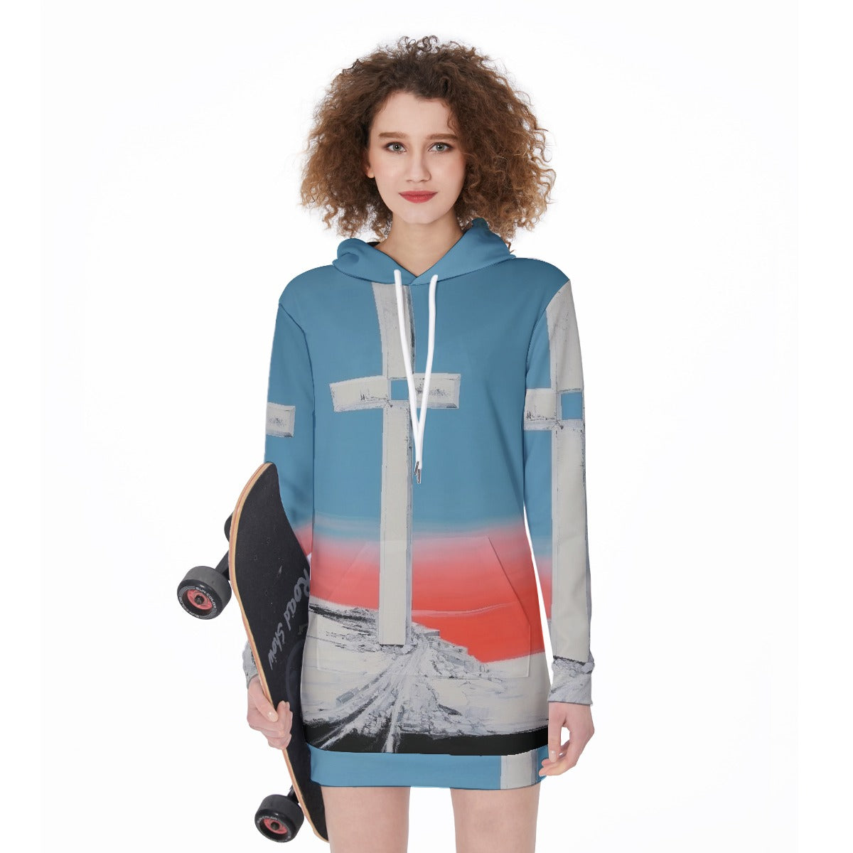 All-Over Print Women's Long Hoodie