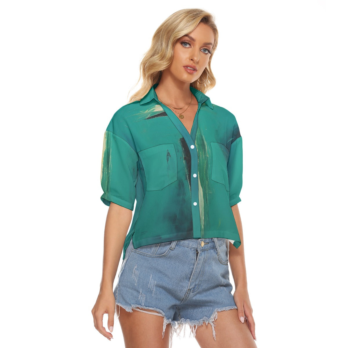 All-Over Print Women's V-neck Shirts