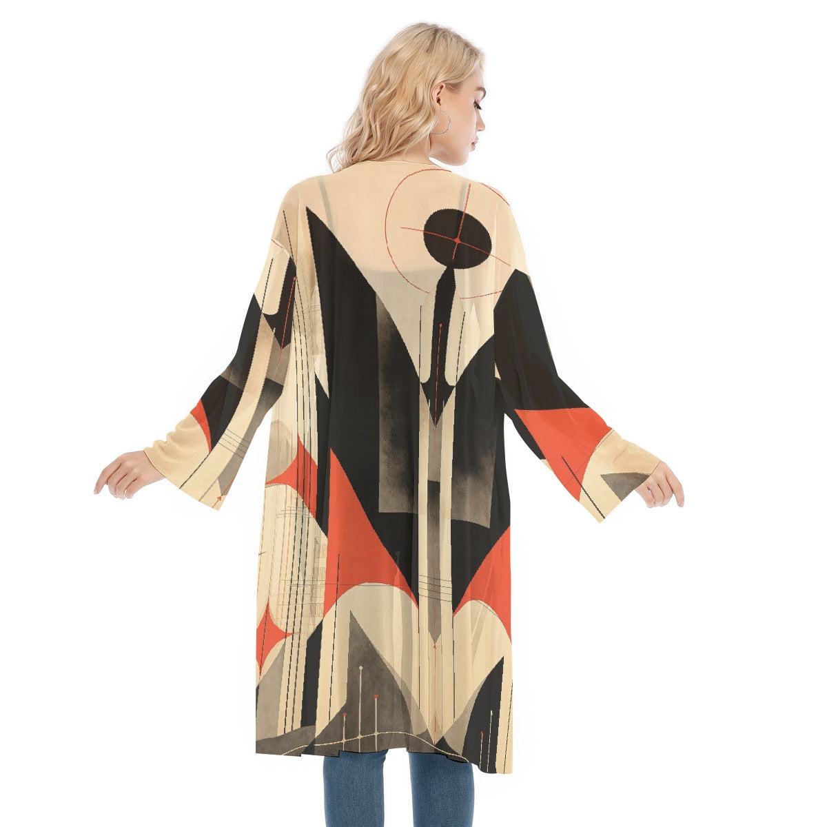 All- Over Print Women's Long Sleeve Mesh Cardigan