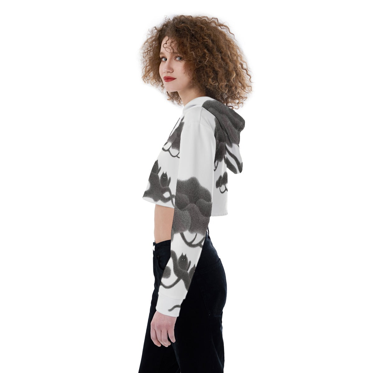 All-Over Print Women's Crop Top Hoodie