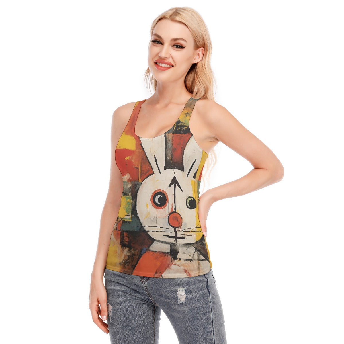 All-Over Print Women's Racer Vest | 190GSM Cotton