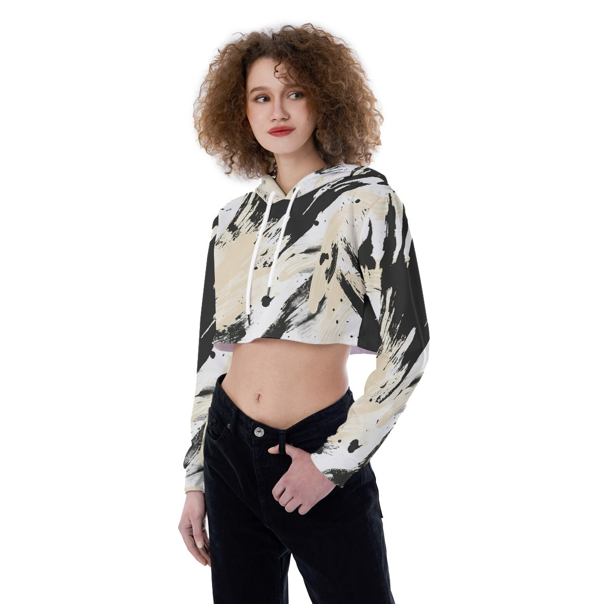 All-Over Print Women's Crop Top Hoodie