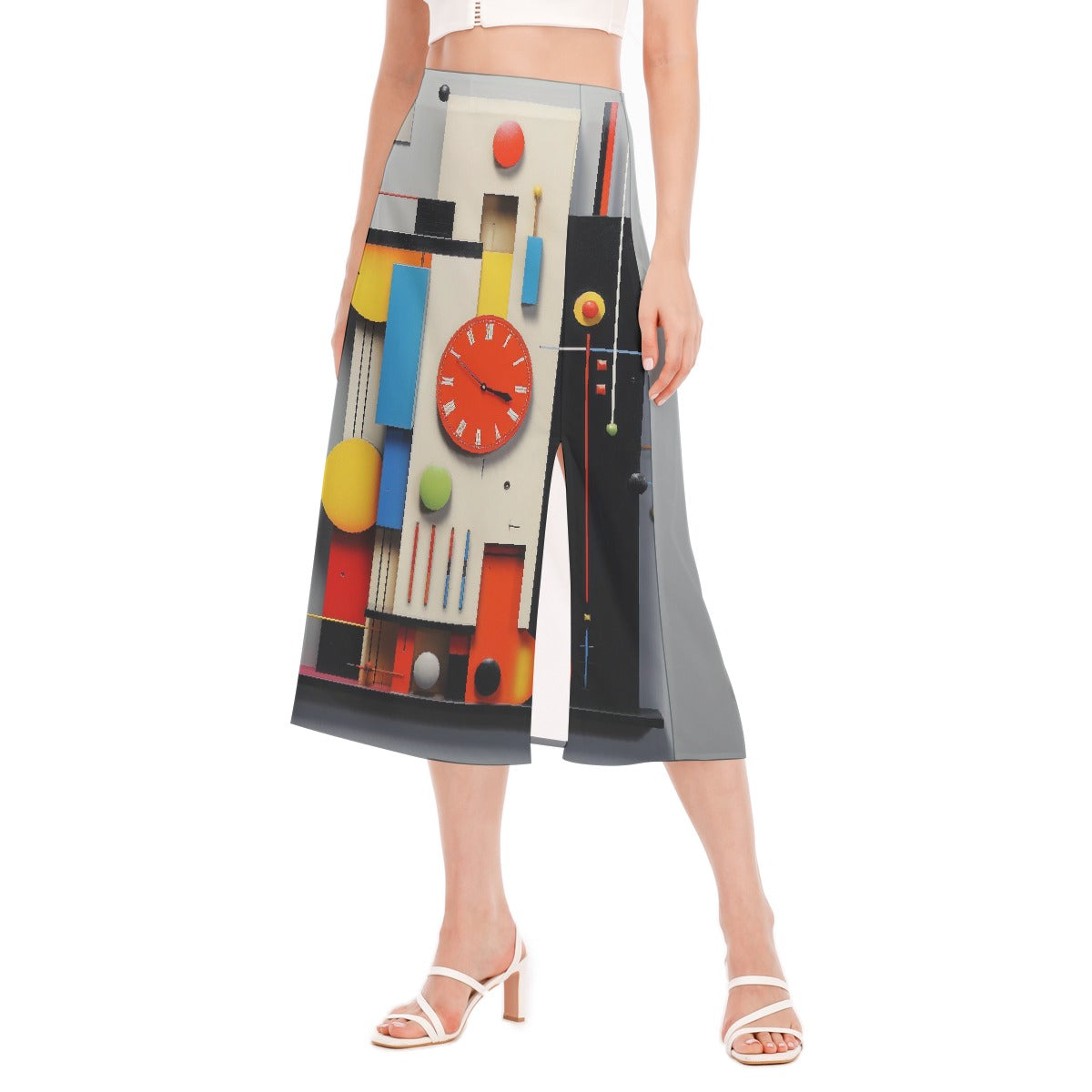 All-Over Print Women's High Slit Long Skirt