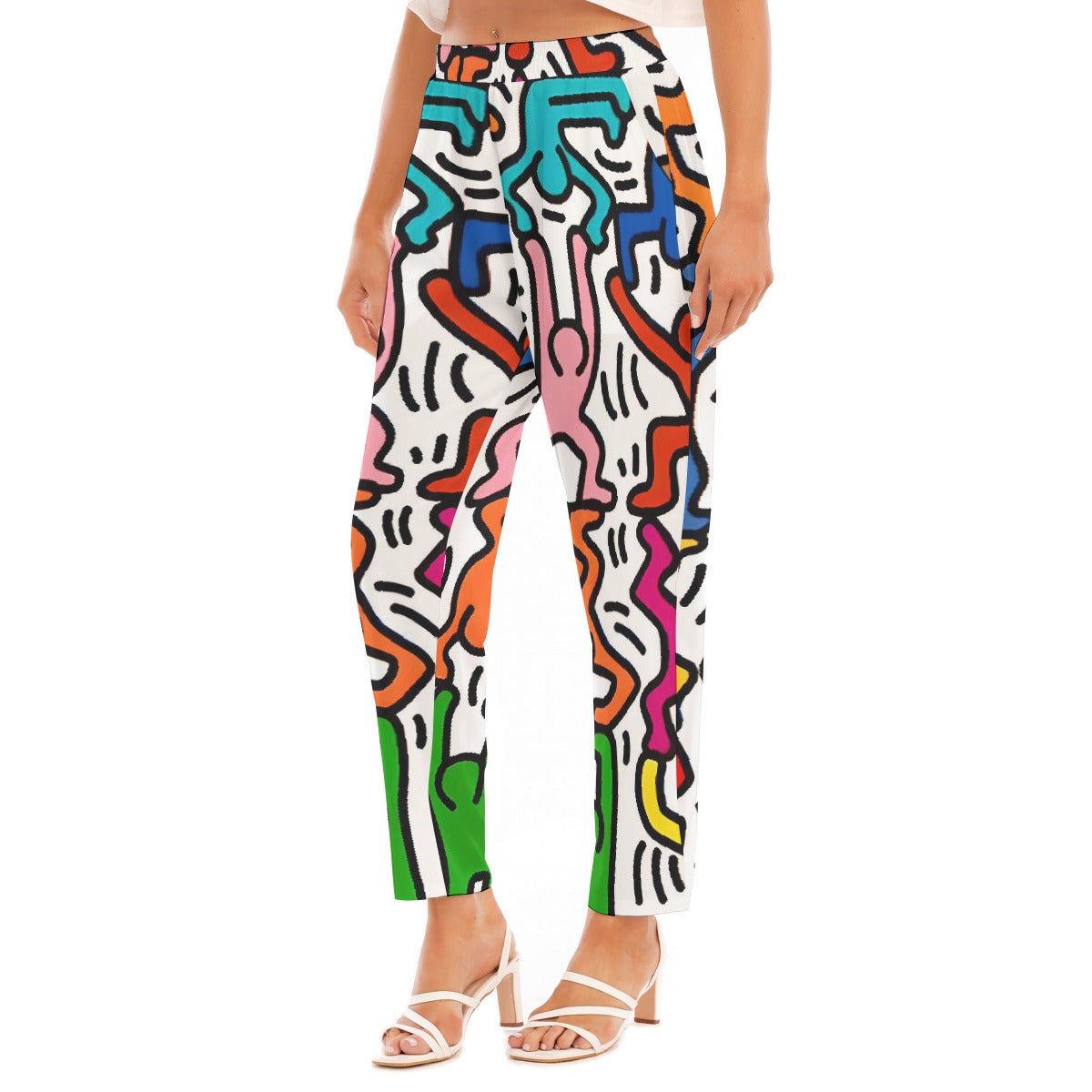 All-Over Print Women's Loose Straight-leg Pants