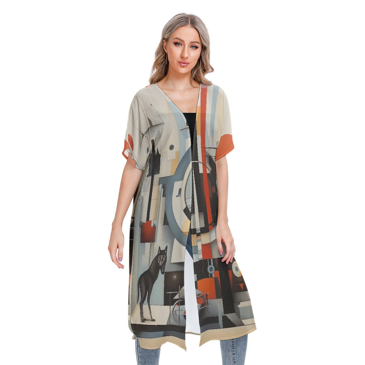All-Over Print Women's Short Sleeve Cardigan