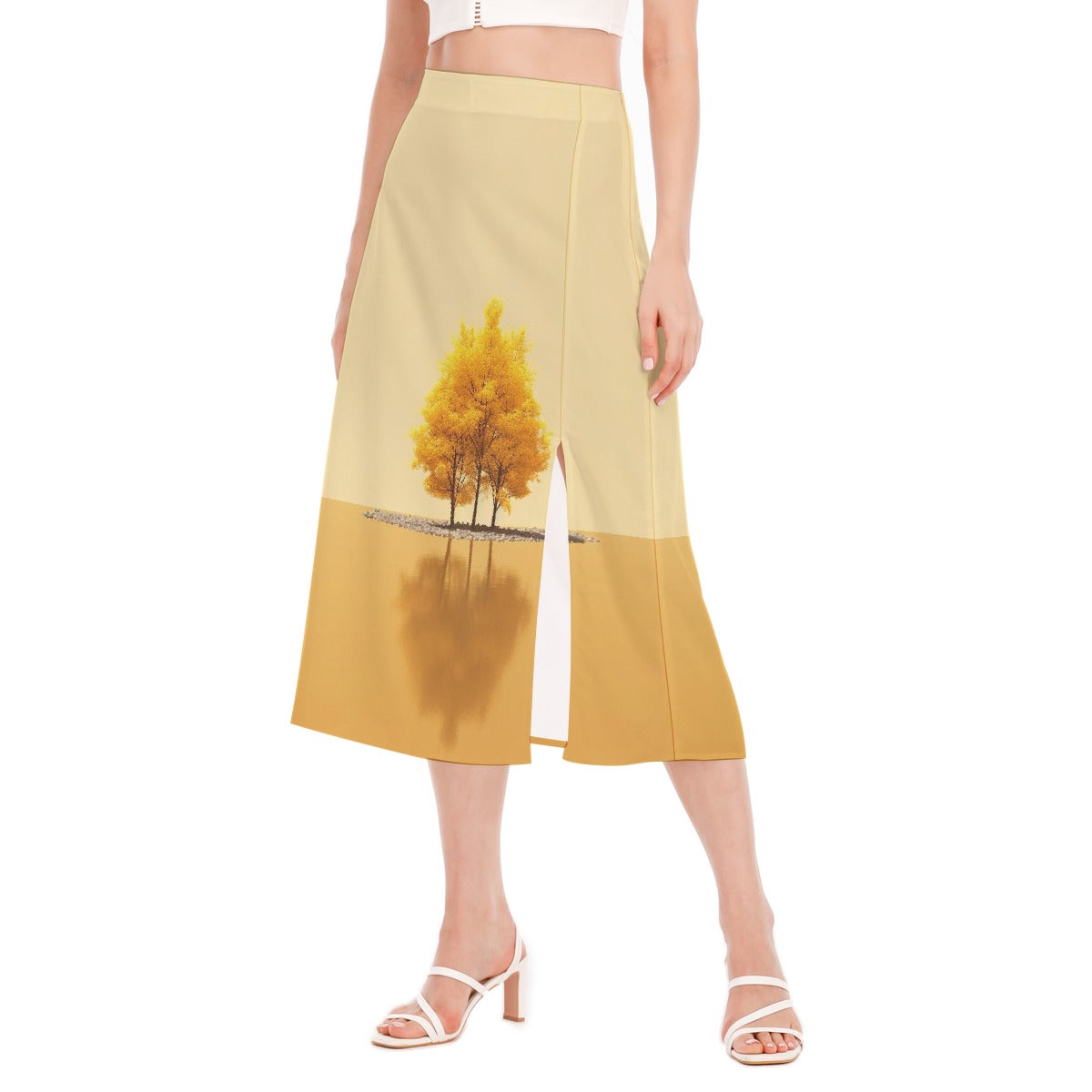 All-Over Print Women's High Slit Long Skirt