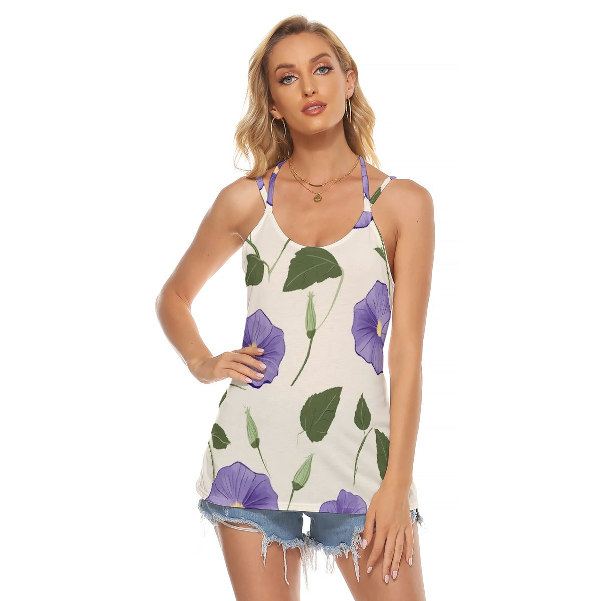 All-Over Print Women's Halter Top With Backless