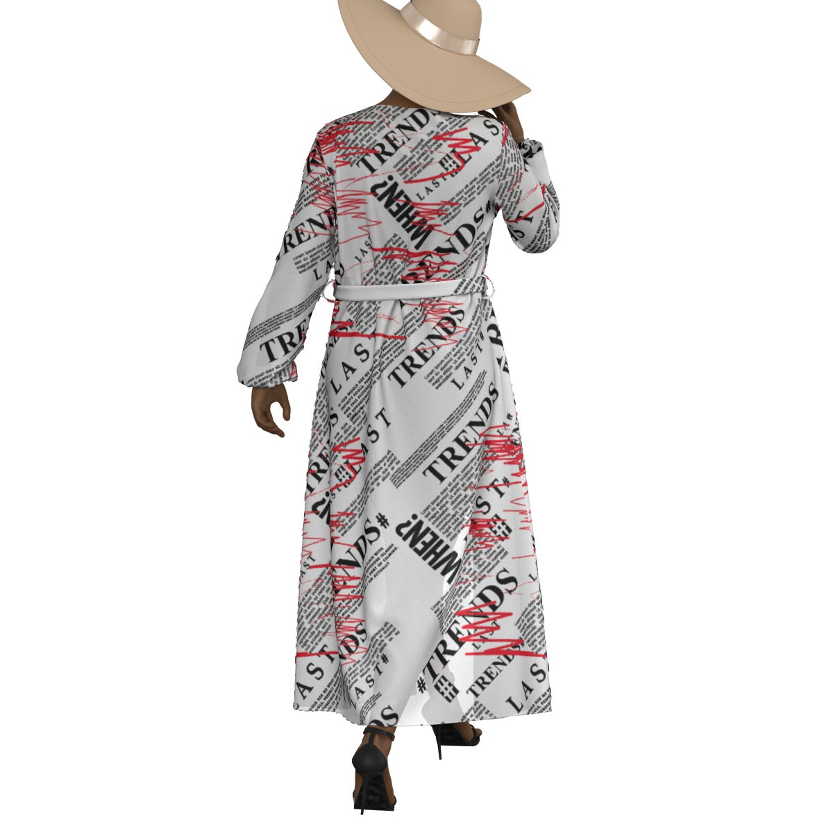 All-Over Print Women's Lace-up Chiffon Robe