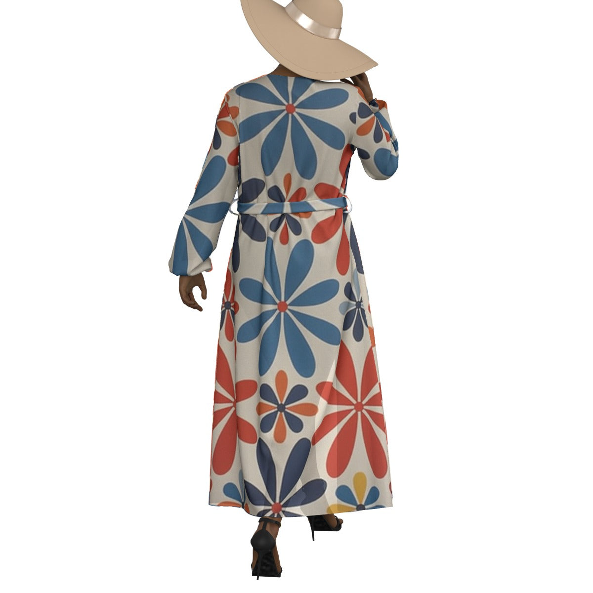 All-Over Print Women's Lace-up Chiffon Robe