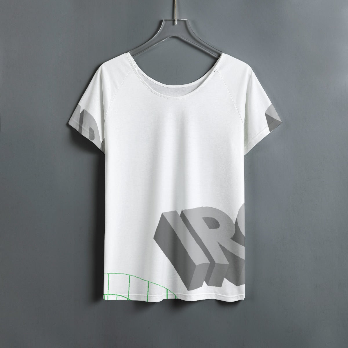 All-Over Print Women's Round Neck T-shirt With Raglan Sleeve