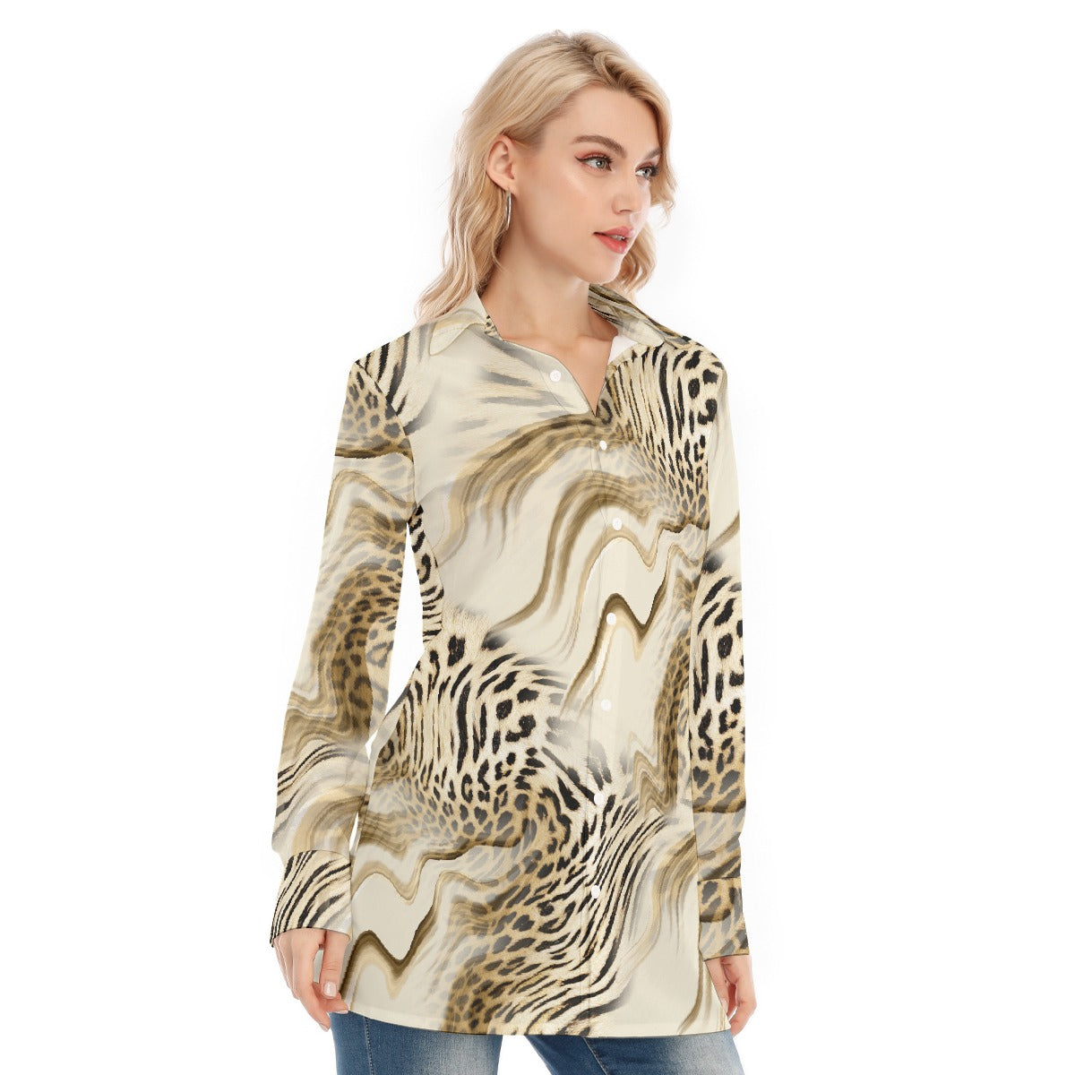 All-Over Print Women's Long Shirt