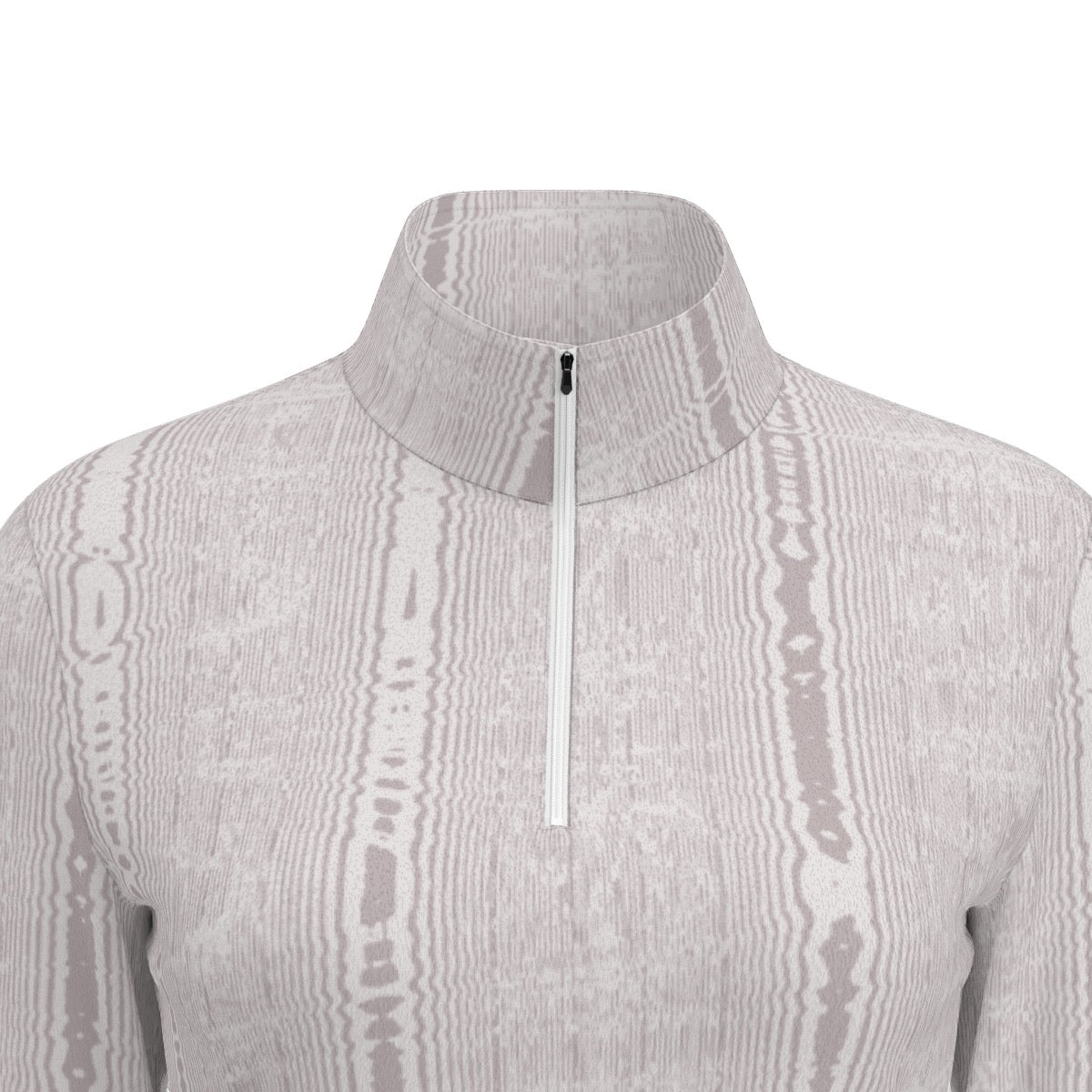 All-Over Print Women's Sports Collar Jersey With Long Sleeve