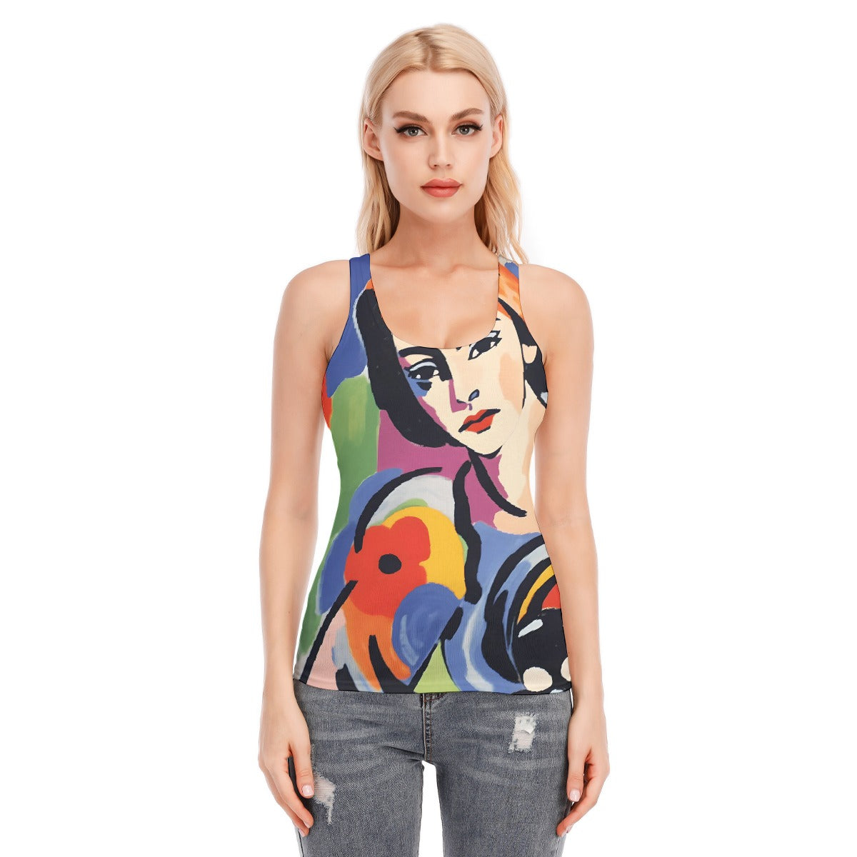 All-Over Print Women's Racer Vest | 190GSM Cotton