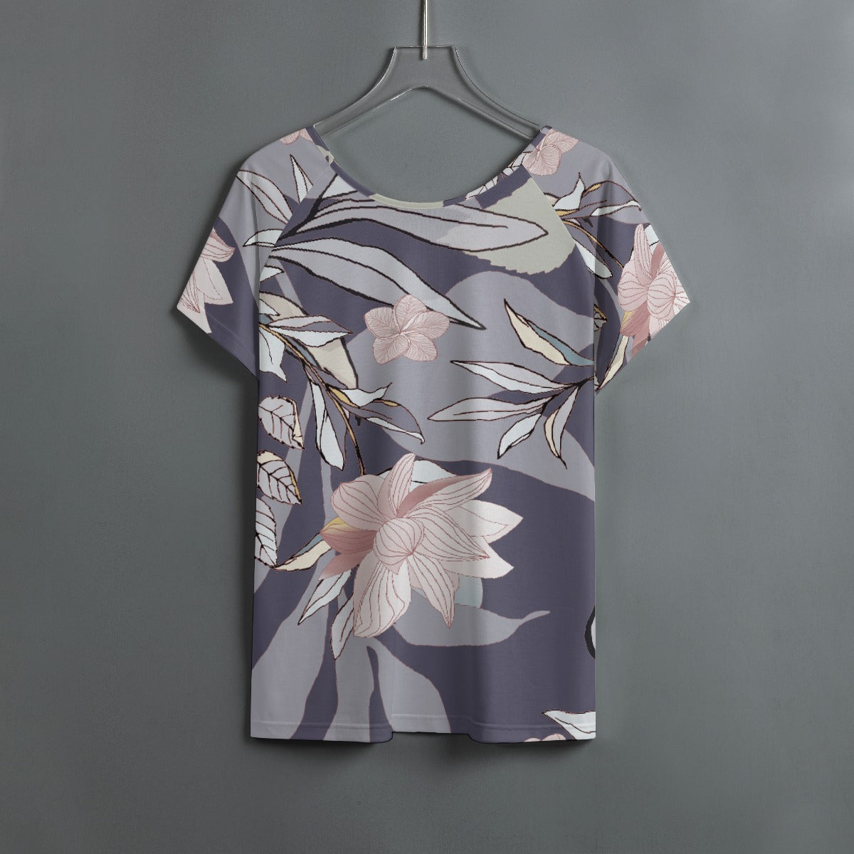 All-Over Print Women's Round Neck T-shirt With Raglan Sleeve