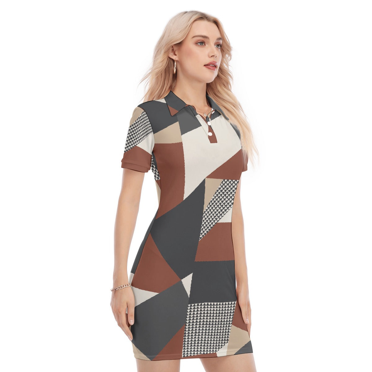 All-Over Print Women's Polo Collar Dress