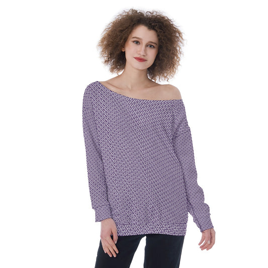 All-Over Print Oversized Women's Off-Shoulder Sweatshirt