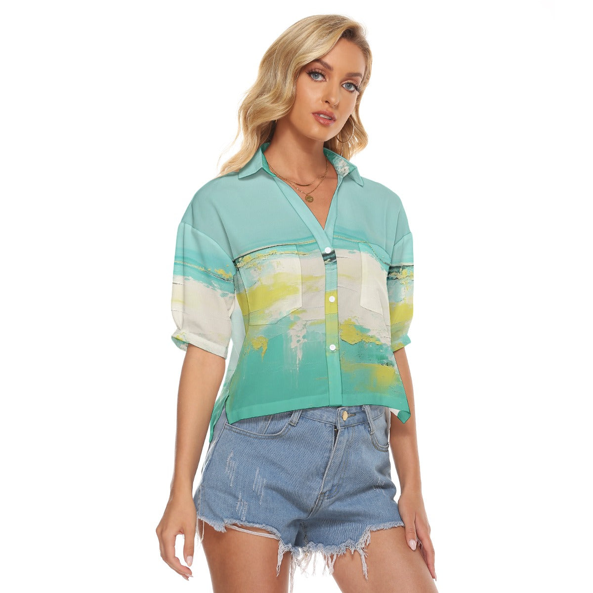 All-Over Print Women's V-neck Shirts