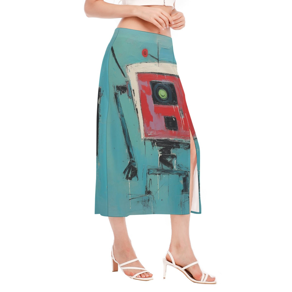 All-Over Print Women's High Slit Long Skirt