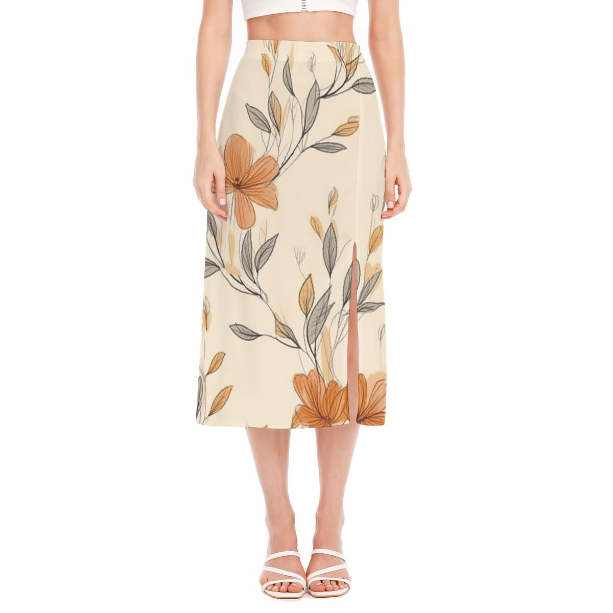 All-Over Print Women's High Slit Long Skirt