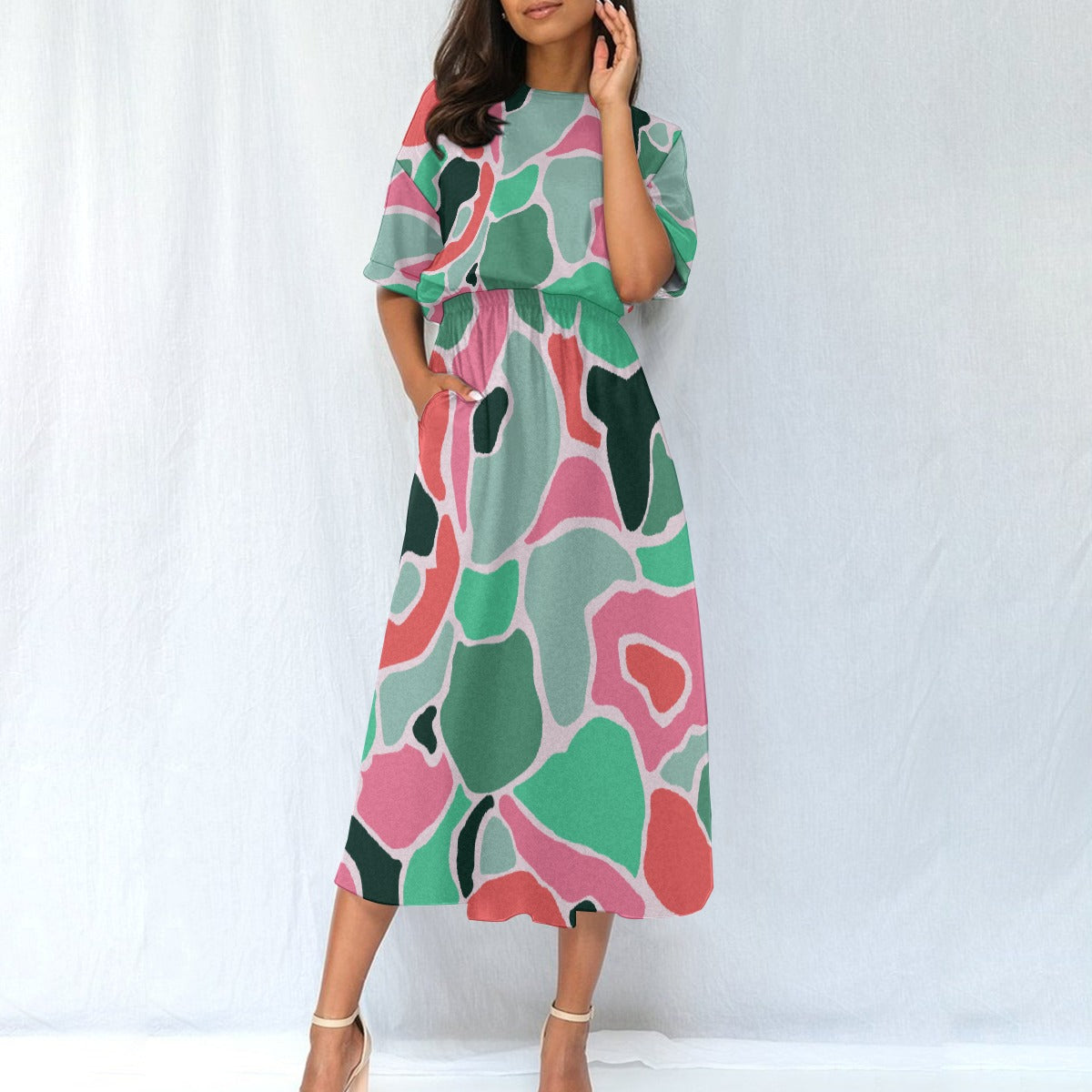 All-Over Print Women's Elastic Waist Dress