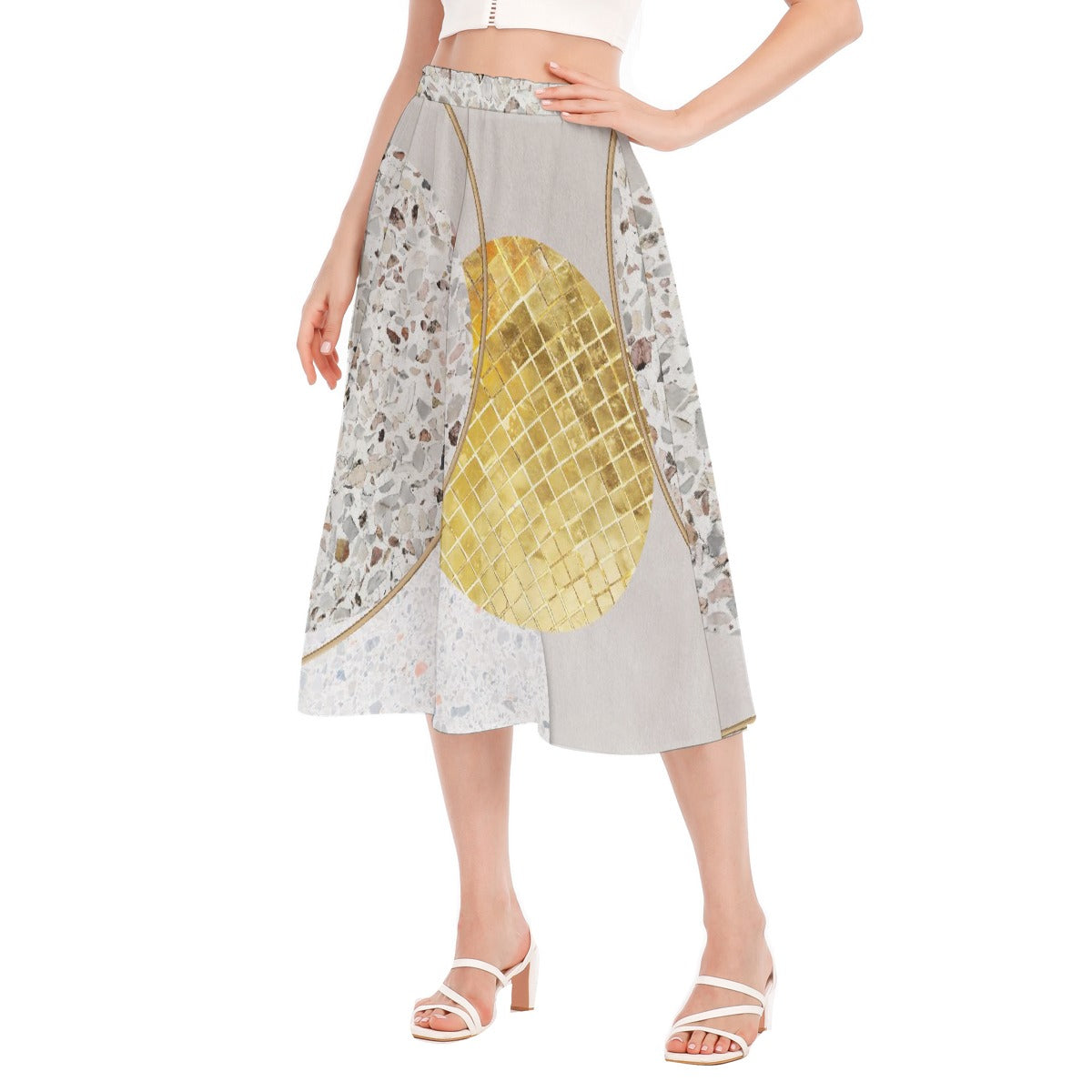 All-Over Print Women's Long Section Chiffon Skirt