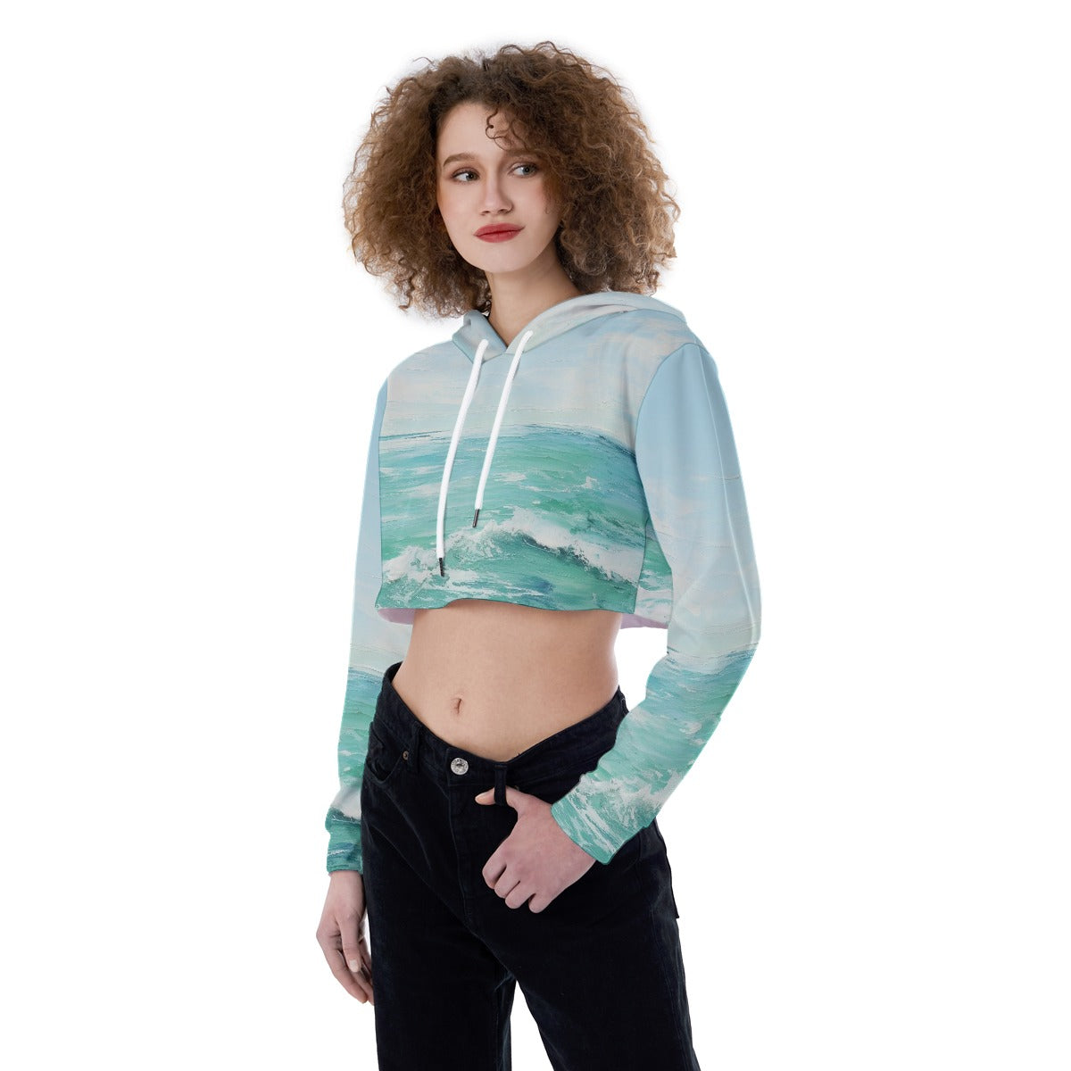 All-Over Print Women's Crop Top Hoodie