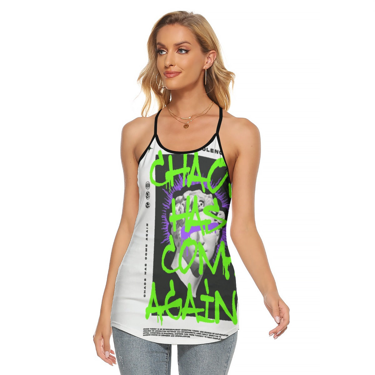 All-Over Print Women's Criss-Cross Open Back Tank Top