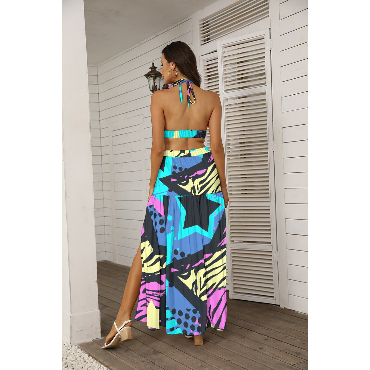 All-Over Print Women's Tie Back Wrap Dress