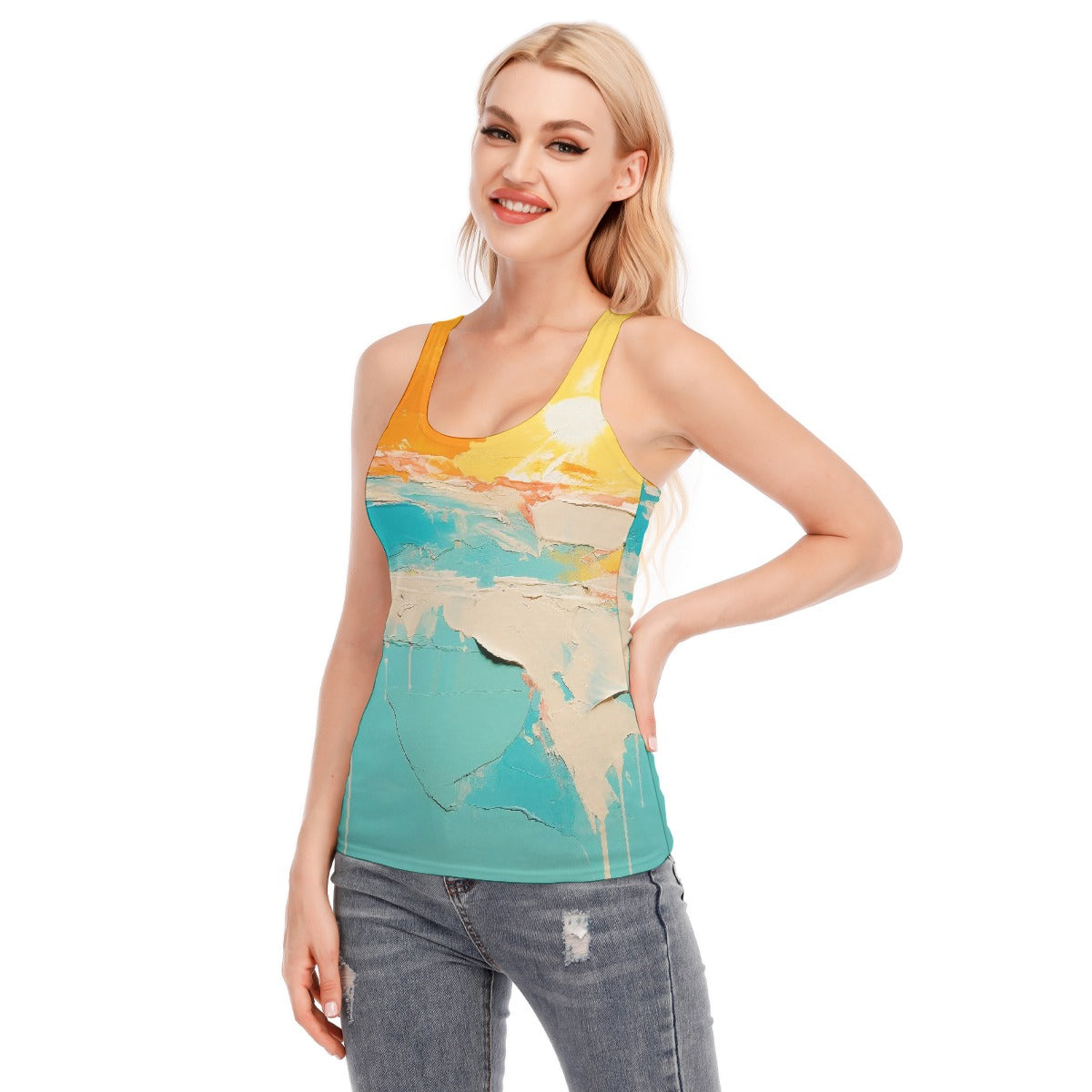 All-Over Print Women's Racer Vest | 190GSM Cotton