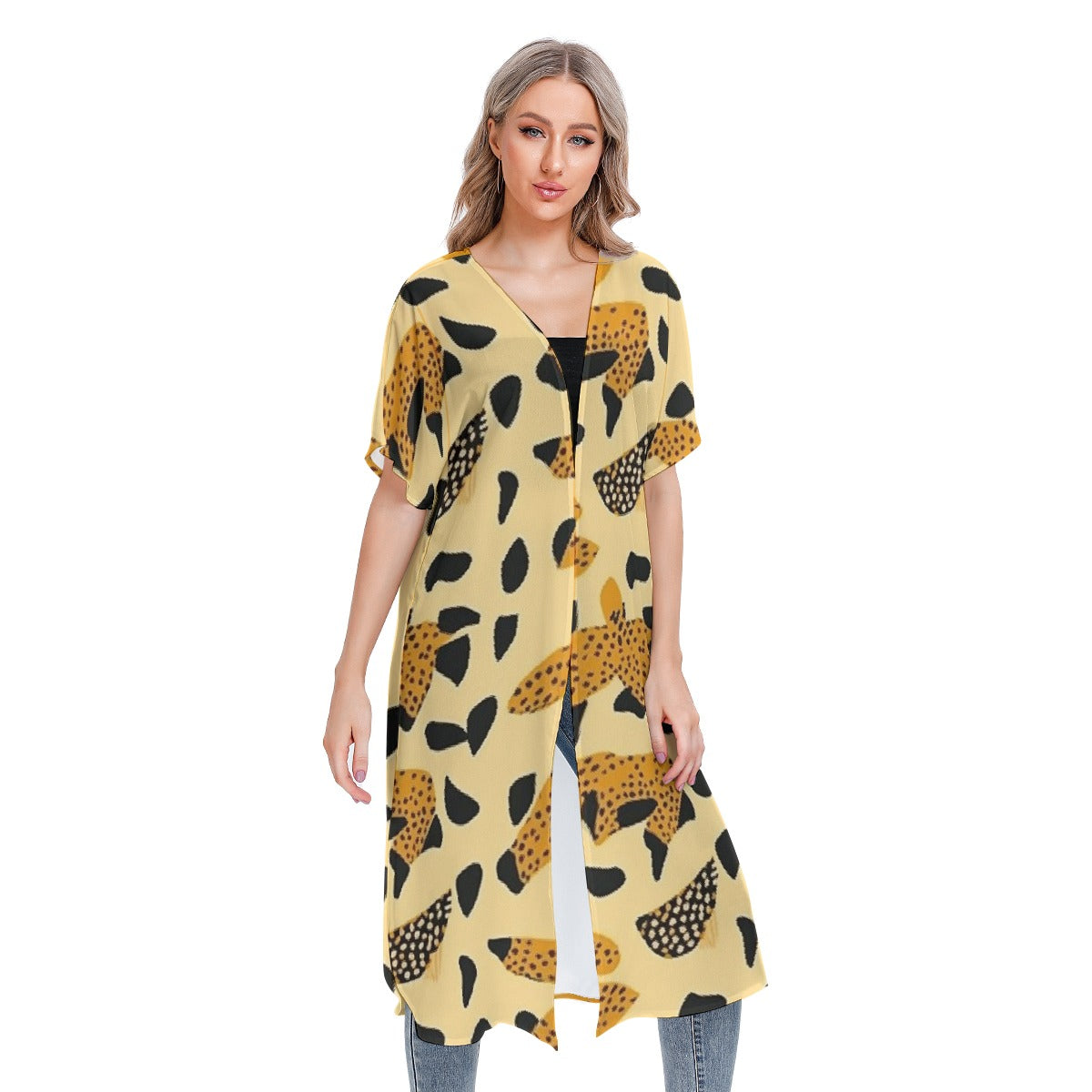 All-Over Print Women's Short Sleeve Cardigan