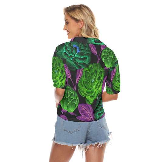 All-Over Print Women's V-neck Shirts