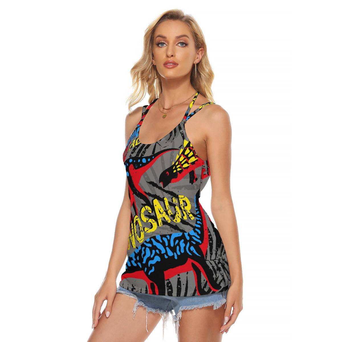 All-Over Print Women's Halter Top With Backless