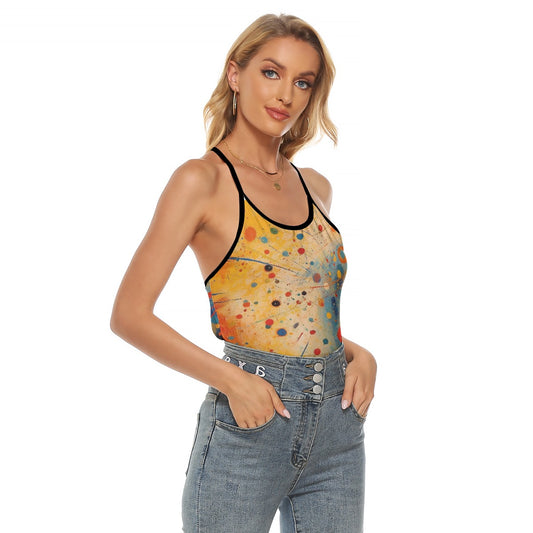 All-Over Print Women's Criss-Cross Open Back Tank Top
