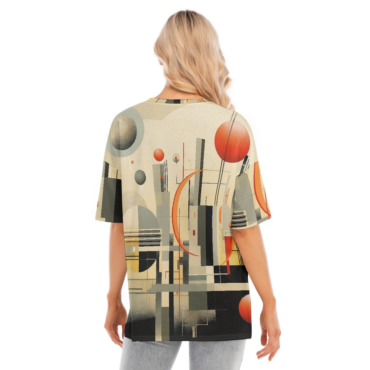 All-Over Print Women's Short Sleeves T-shirt With Hem Split