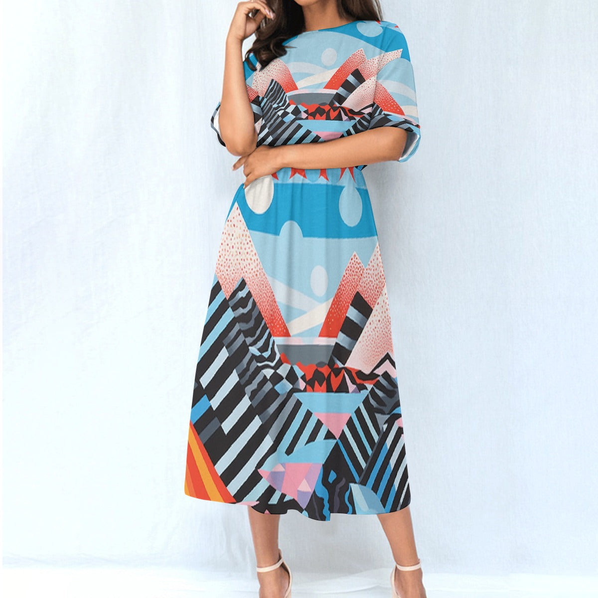 All-Over Print Women's Elastic Waist Dress