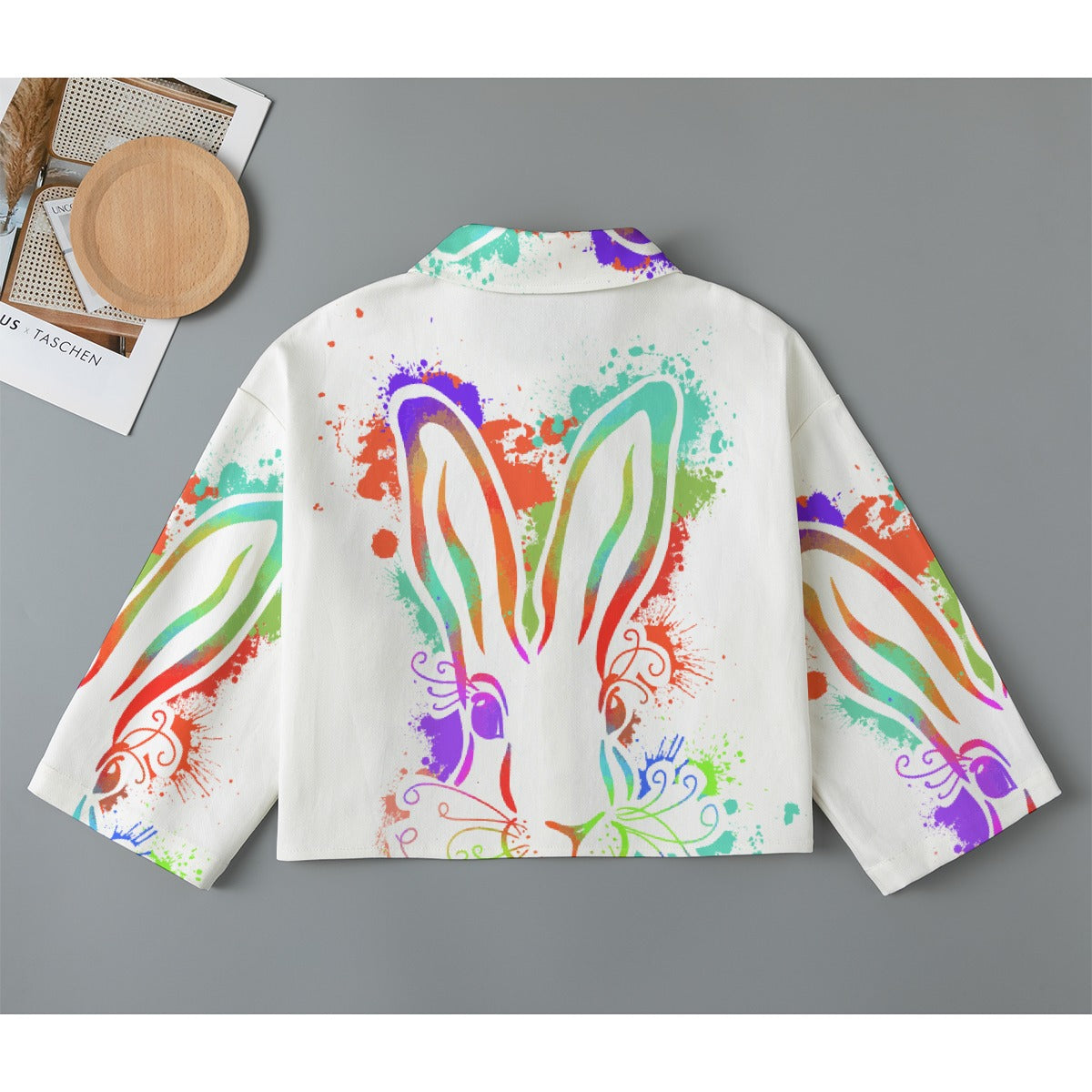 All-Over Print Women's Cropped Jacket | 245GSM Cotton