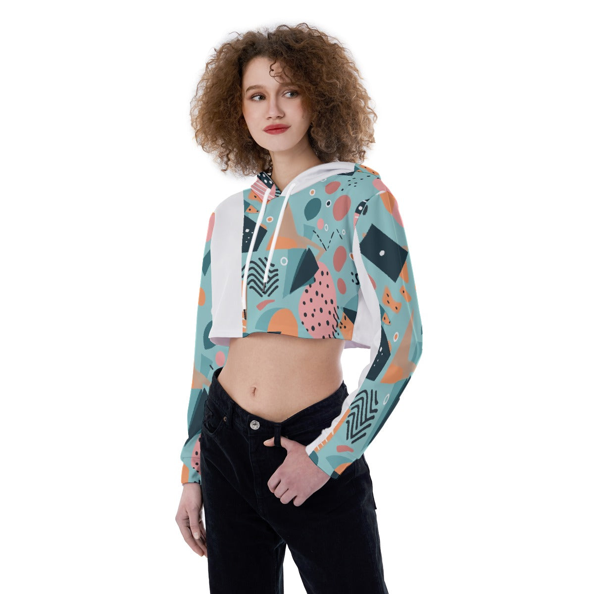 All-Over Print Women's Crop Top Hoodie