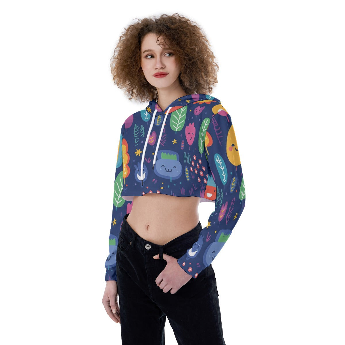 All-Over Print Women's Crop Top Hoodie