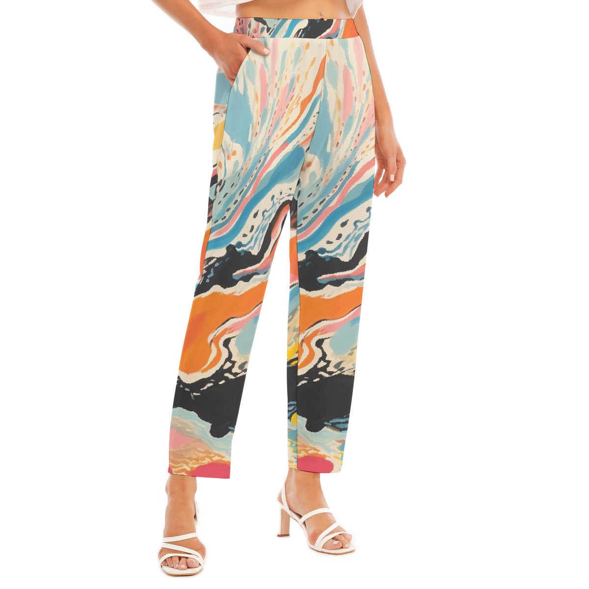 All-Over Print Women's Loose Straight-leg Pants