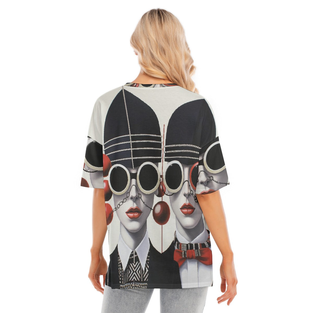 All-Over Print Women's Short Sleeves T-shirt With Hem Split