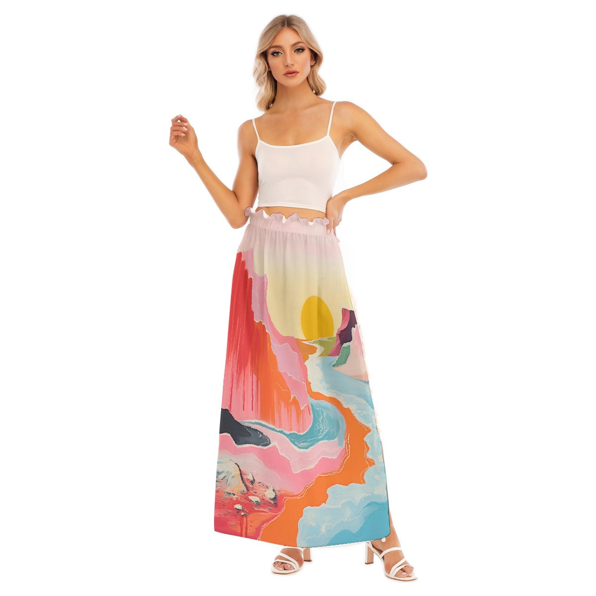 All-Over Print Women's Side Split Skirt
