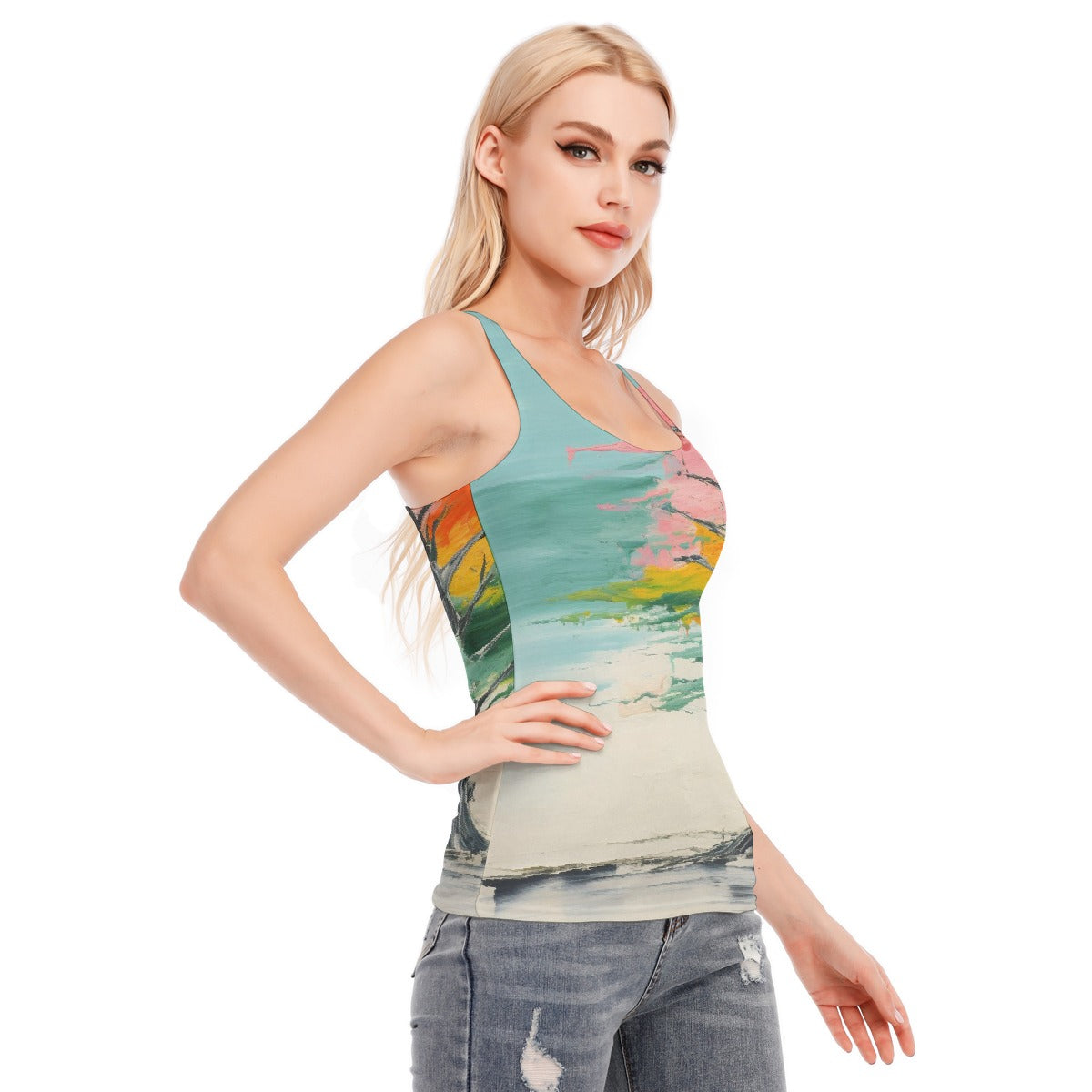 All-Over Print Women's Racer Vest | 190GSM Cotton