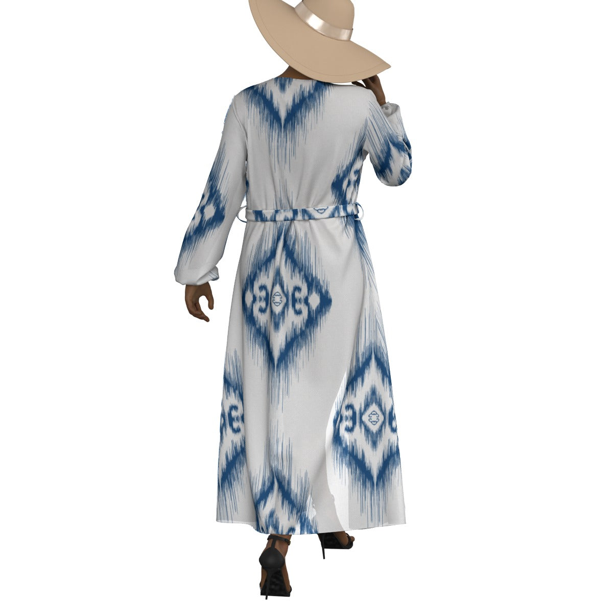 All-Over Print Women's Lace-up Chiffon Robe