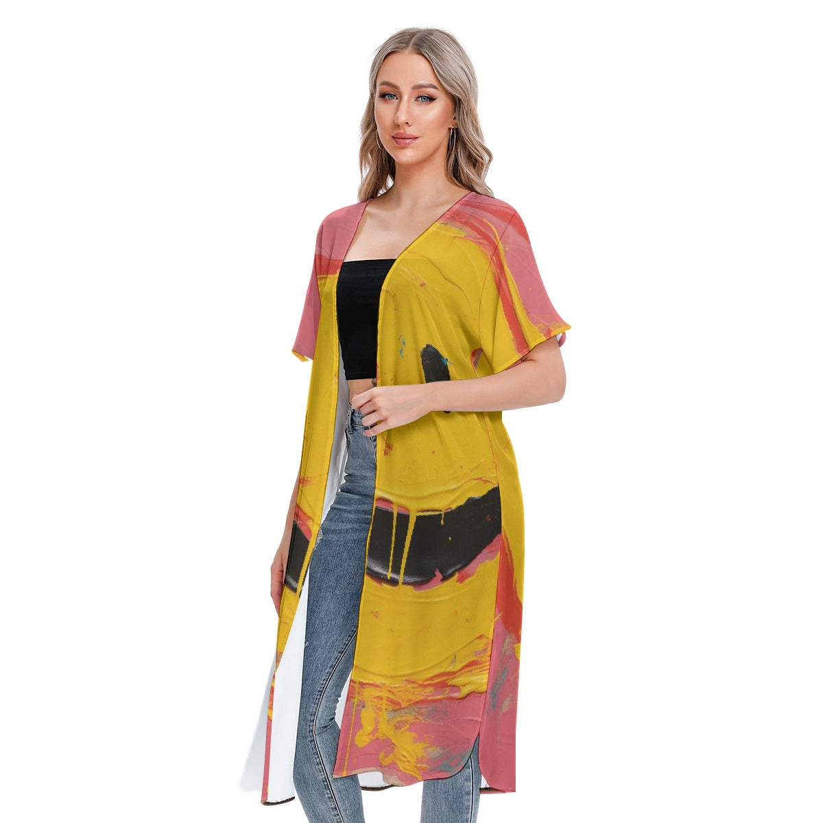 All-Over Print Women's Short Sleeve Cardigan