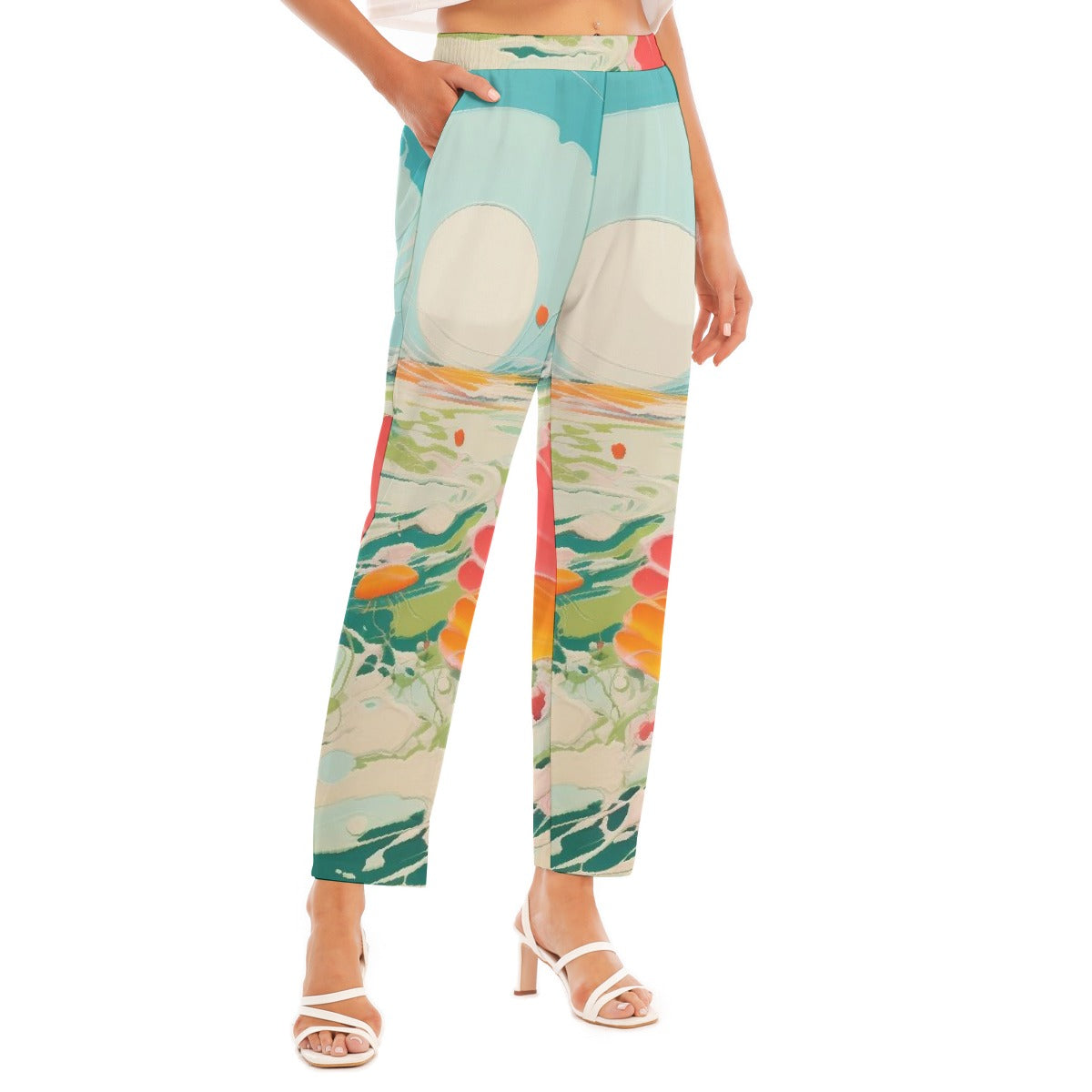 All-Over Print Women's Loose Straight-leg Pants