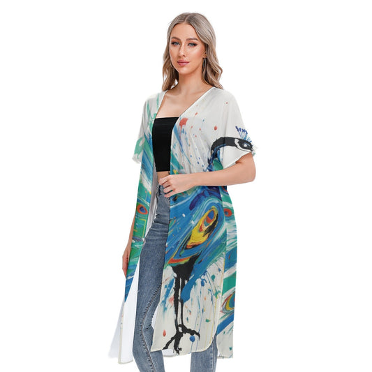 All-Over Print Women's Short Sleeve Cardigan