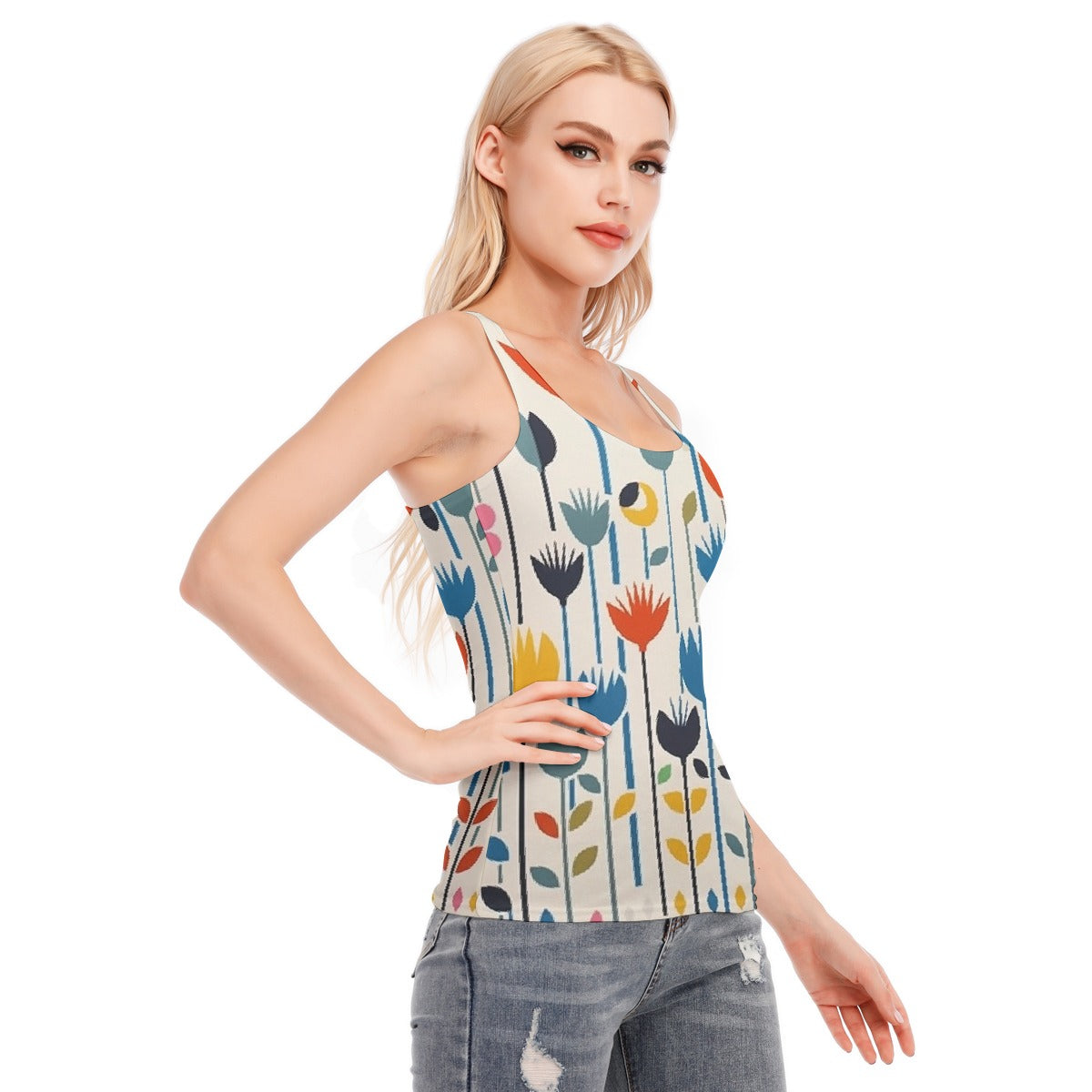 All-Over Print Women's Racer Vest | 190GSM Cotton