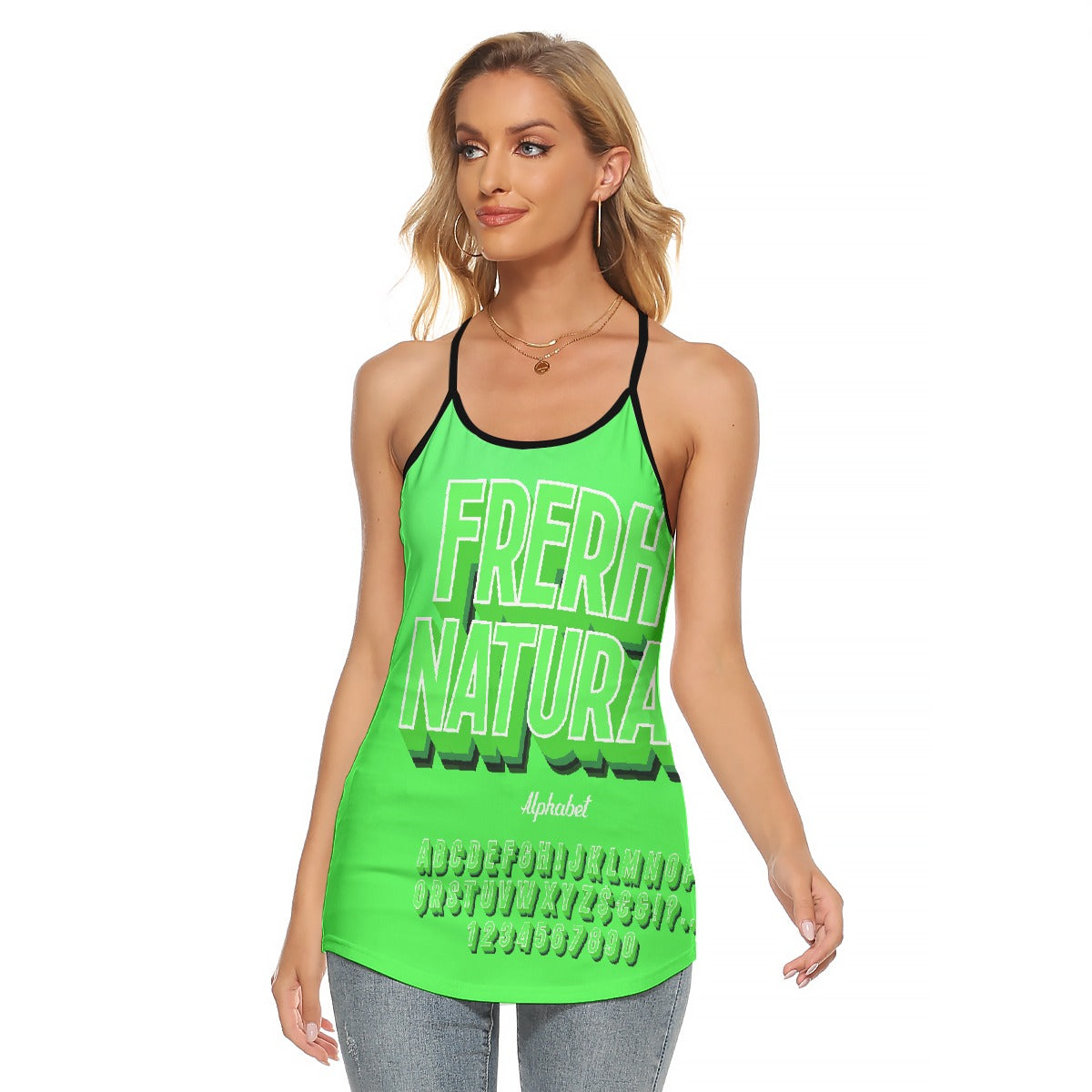 All-Over Print Women's Criss-Cross Open Back Tank Top