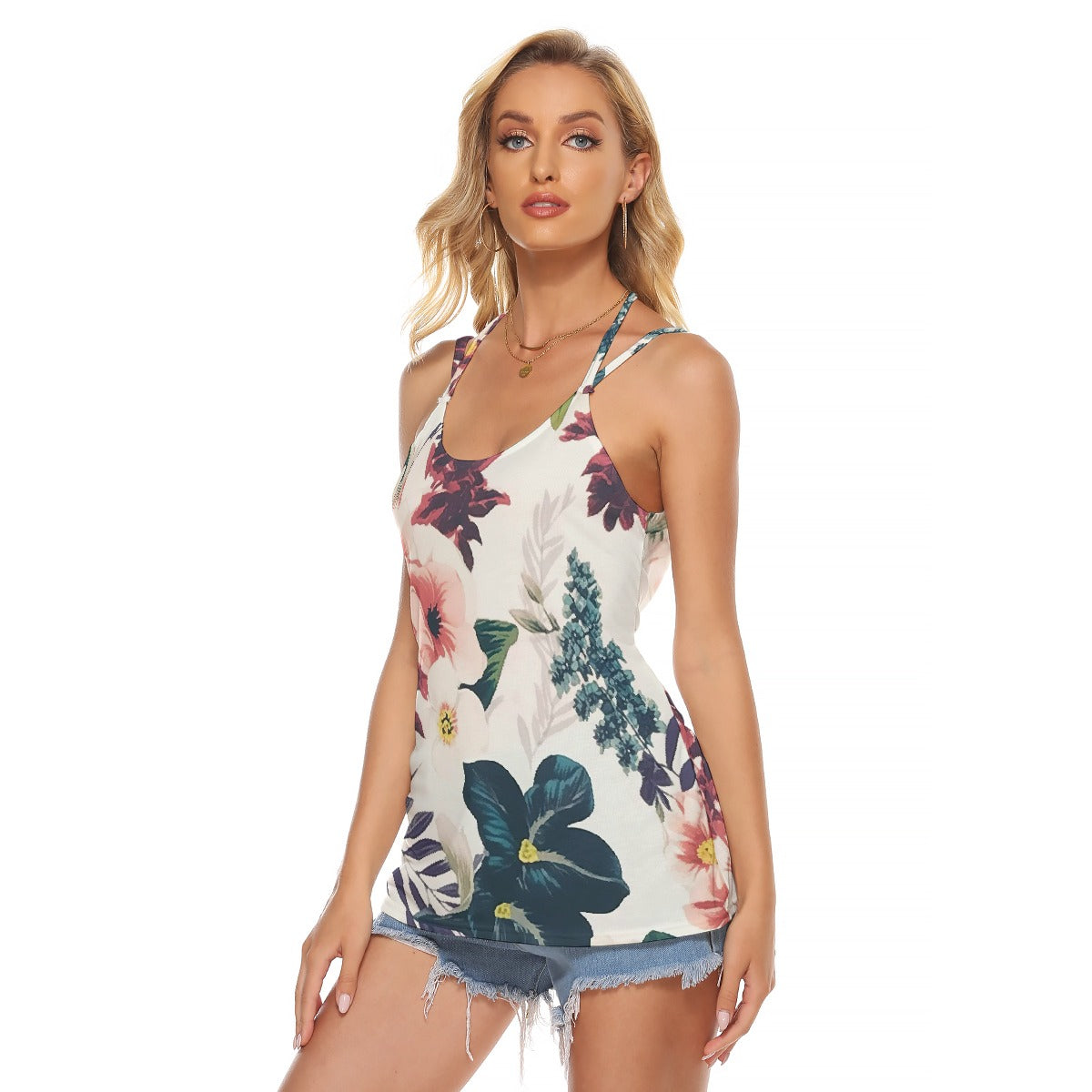 All-Over Print Women's Halter Top With Backless